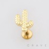 3D CACTUS CACTI SPIKE DESERT PLANT PUSHIN (THREADLESS) 316L SURGICAL STEEL LABRET SET